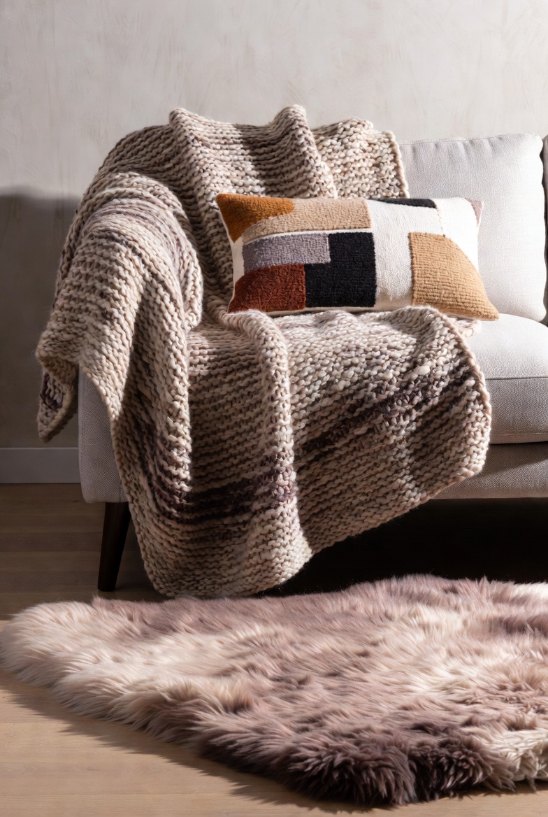 Decorative cushions on a sofa